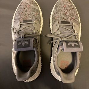 Adidas size 11 grey and red sneakers